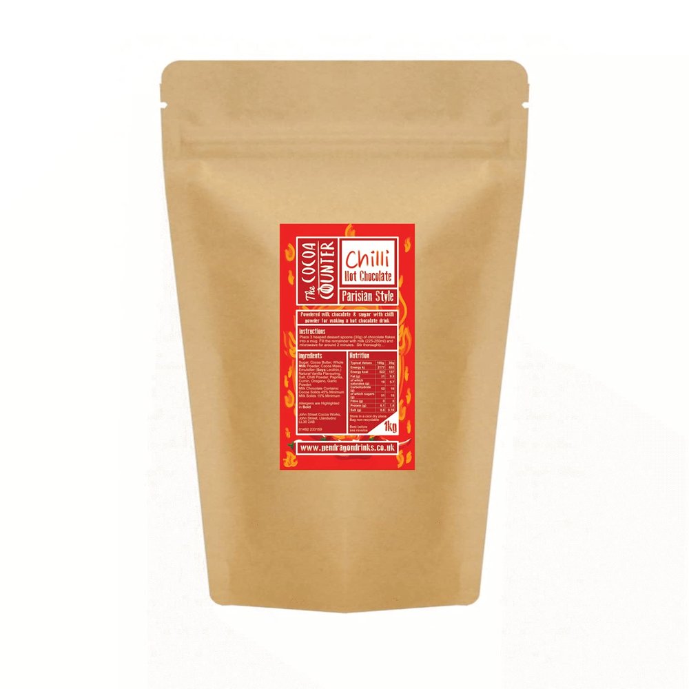 1kg Chilli Hot Chocolate Flakes (Parisian Style)