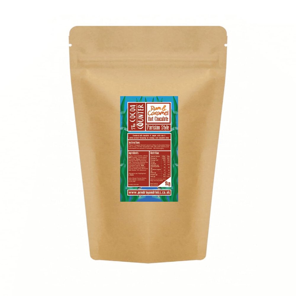1kg Rum and Caramel Hot Chocolate Flakes (Parisian Style)