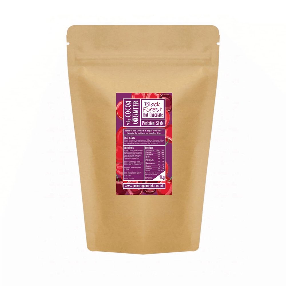 1kg Black Forest Hot Chocolate Flakes (Parisian Style)