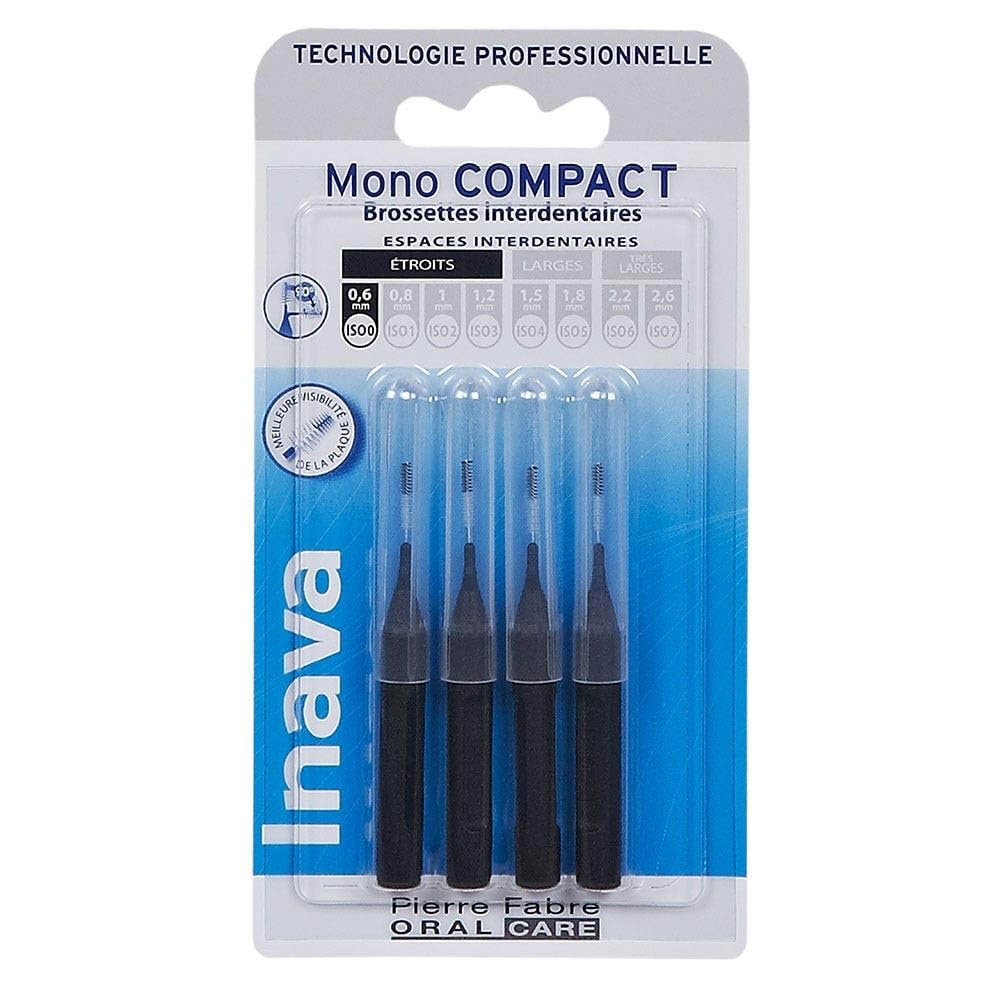 Inava Brossettes 0.6mm Mono Compact Espaces troits Noir 4 units