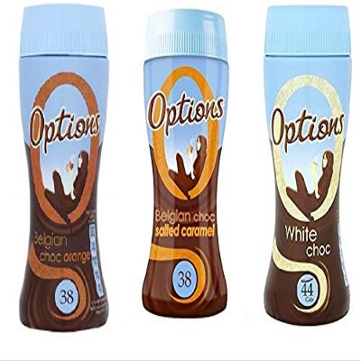 Options Hot Chocolate 3 Flavours Salted Caramel Orange and White Choc