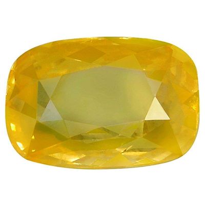 ArenaGems 8.00 Carat Certified Natural Yellow Crystal Sapphire (Pukhraj) Gemstone 100% Original Cushion Shape AAA+ Quality for Men and Women