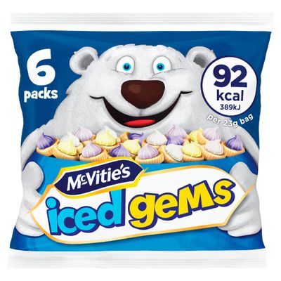 McVitie's Iced Gems Multipack Biscuits, 6 x 23g