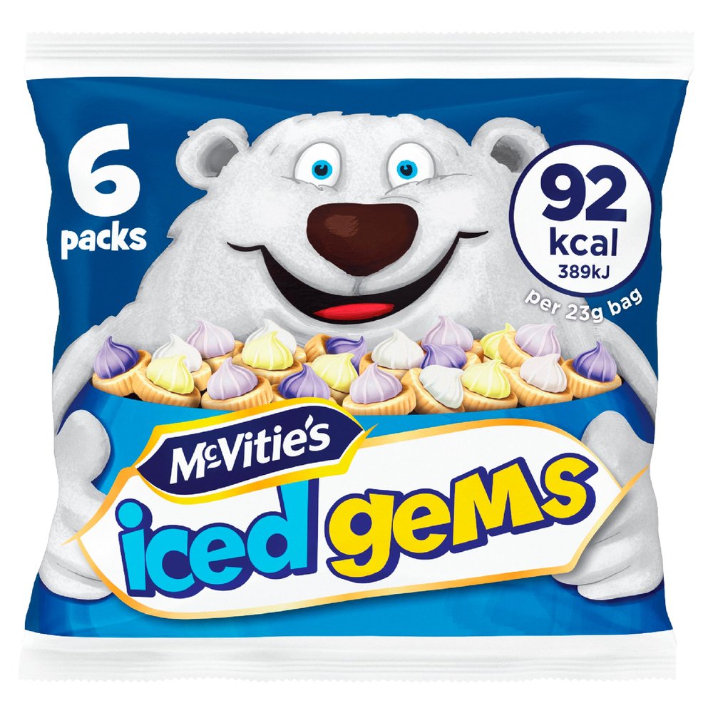 McVitie's Iced Gems Multipack Biscuits, 6 x 23g