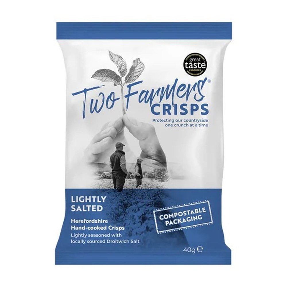6 x Two Farmers Natural Lightly Salted Crisps 40g