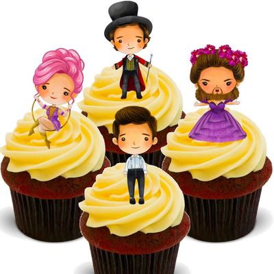 Made4You The Greatest Showman Edible Cupcake Toppers - Stand-up Wafer Cake Decorations (12 Pack)