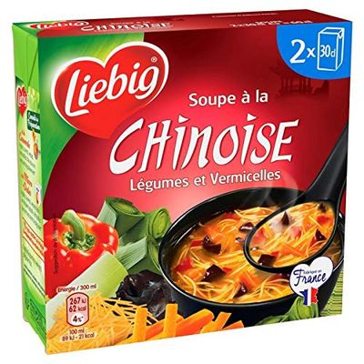 Liebig - The Chinese Vegetables Soup with Noodles and Bricks 600ml - Lot of 4