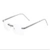 Edison & King Clarity frameless reading glasses with premium lenses and blue filter (Silver, +3,00 dpt) view 1
