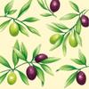 20 Napkins Painted Olive Branches for Food Mediterranean 33 x 33 cm view 1