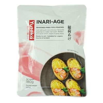 Yutaka Seasoned Soybean Curd Sushi Pockets Inari 10pc (180g) | Ready-to-Use Sweet Tofu Pouches | Perfect for Sushi & Snacks | Vegan & Vegetarian