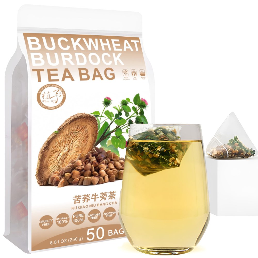 Plant Gift Buckwheat Burdock Tea Bags 8.81oz (5g*50bags) Chinese Pure Nature, Health Care Mixed Tea, Combination of Floral Tea 250g 