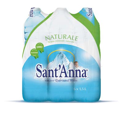Natural Sant'Anna Water - source Rebruant pack of 6 bottles x 1.5 Lt to 0.44 euro cents each