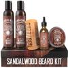 Viking Revolution - Beard Conditioner Kit - Beard Grooming Kit For Men - Softens, Smoothes & Soothes - With Beard Wash & Conditioner, Beard Oil & More - Gifts For Men - Sandalwood view 1