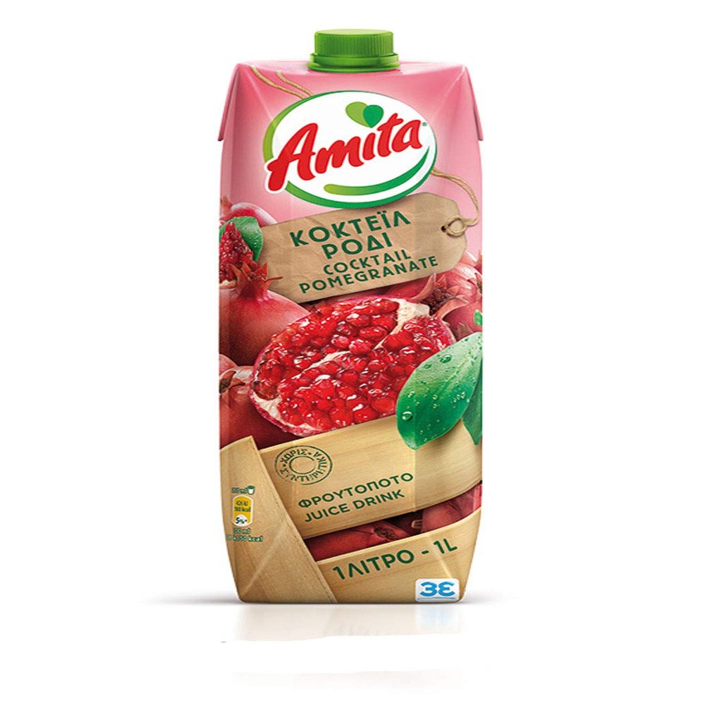 Amita Cocktail Pomegranate Juice Drink 1L (Pack of 8)