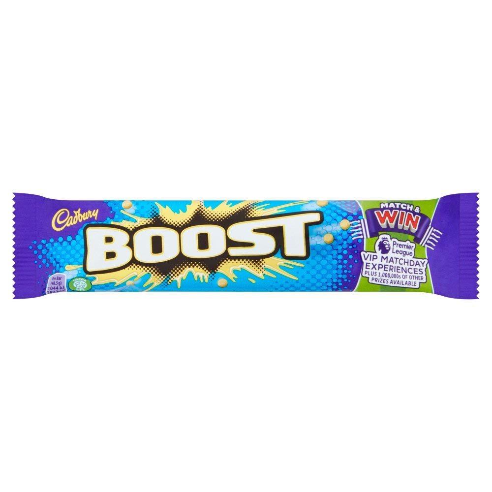 Cadbury Boost Chocolate Bar, Pack of 48 x 48.5 g