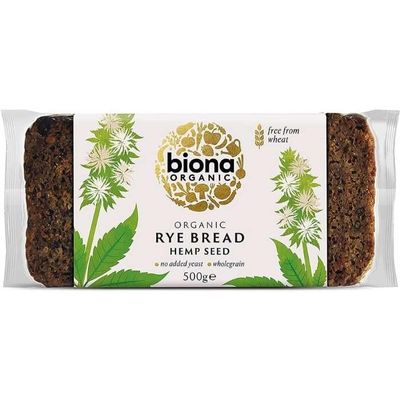 Biona Rye & Hempseed Bread, 500 g