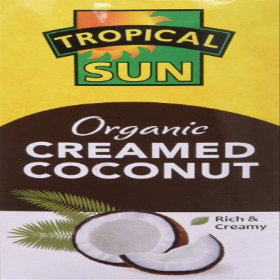 Tropical Sun Organic Creamed Coconut, 200 g (Pack of 6)