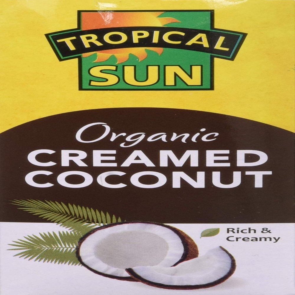 Tropical Sun Organic Creamed Coconut, 200 g (Pack of 6)