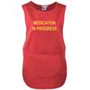 Workwear World 'Medication in Progress' Front/Back Printed Text Medical Care Home Tabard (Red with Yellow Print, L) view 1