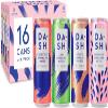 DASH Water Mixed Pack x 16 Flavoured Sparkling Spring Water Raspberry, Lime, Grapefruit, Peach Infused with Wonky Fruit (16 x 330ml cans) view 1