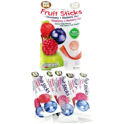 Goodness Me Fruit Sticks 6 x 17g - Healthy Snacks for Kids - Vegan & Gluten Free Sweets - Raspberry, Blueberry, Strawberry, 6-Pack