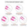 Alfaly Tweezers Set - Professional Stainless Steel 5-Piece Precision Tweezer for Men & Women - Great for Facial Hair Removal, Eyebrow Shaping, Splinters & Ingrown (Pink) view 2