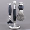 Jag Shaving Set - 3-Piece Shaving Set with Shaving Brush - 3 Razor Blades Safety Razor - Super Badger Hair Shaving Brush - Shaving Stand - Black Shaving Set as Gift Set view 2