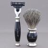 Jag Shaving Set - 3-Piece Shaving Set with Shaving Brush - 3 Razor Blades Safety Razor - Super Badger Hair Shaving Brush - Shaving Stand - Black Shaving Set as Gift Set view 3