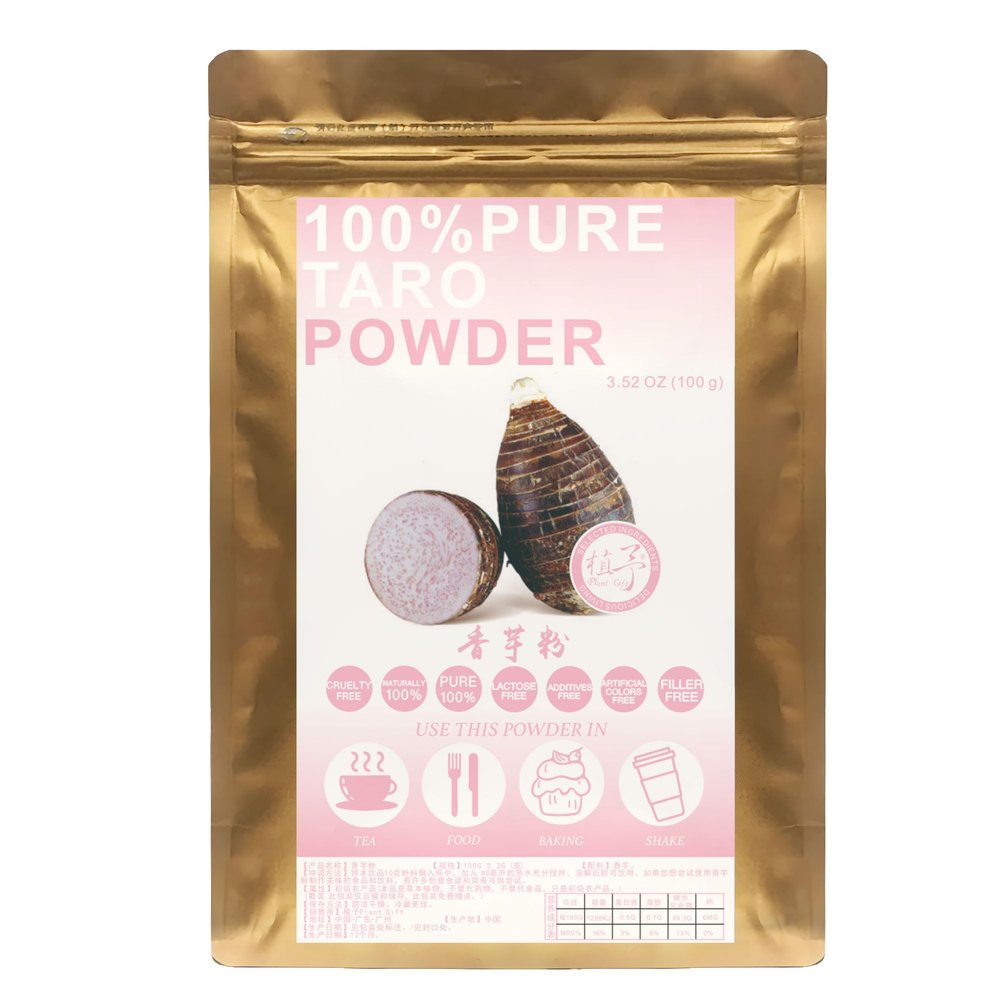 Plant Gift 100% Pure Taro Flour  Natural Taro Powder, Great Flavor for Drinks, Smoothie, Yogurt, Baking, Cookies, Cakes and Beverages, Non-GMO Powder, No Filler, No additives 100G/3.25oz