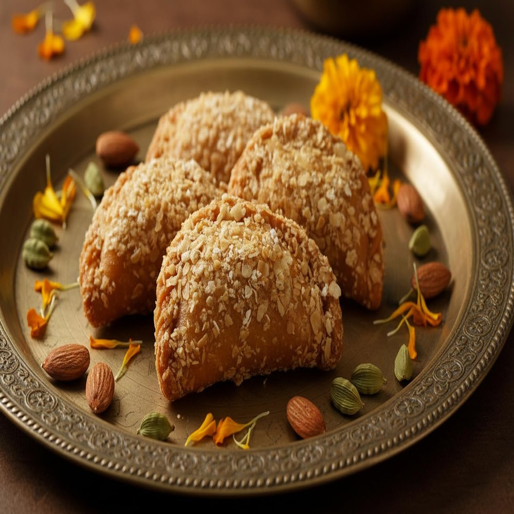Ghasitaram Gifts Holi Sweets, Holi Gifts, Holi Hamper Roasted Oats Gujiya 800 GMS