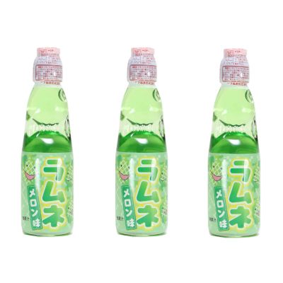 Hatakosen Ramune Melon, 200 ml (3 Bottles)