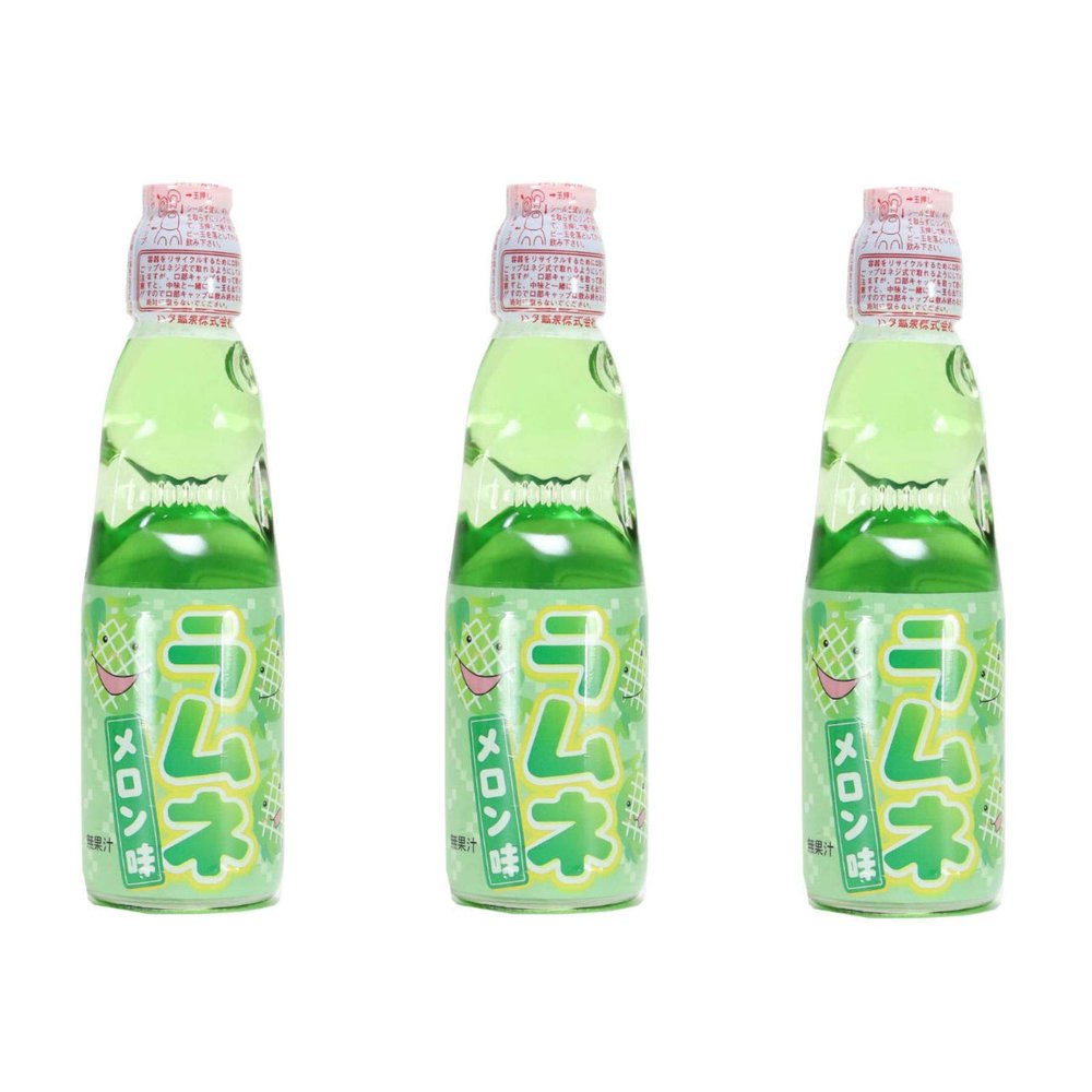 Hatakosen Ramune Melon, 200 ml (3 Bottles)