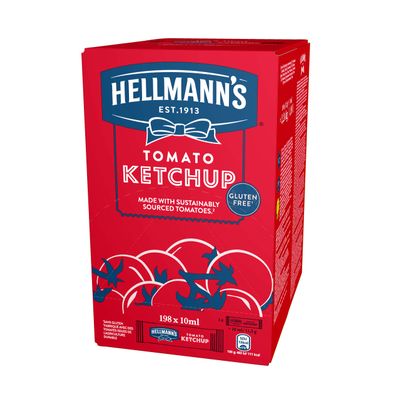 Hellmann's Tomato Ketchup Sachets, 198 x 10ml