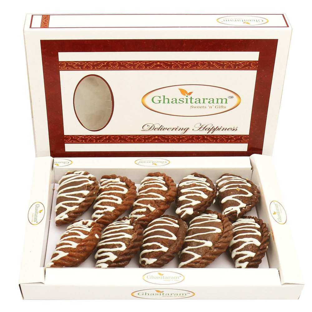 Ghasitaram Gifts Holi Sweets, Holi Gifts, Holi Hamper Chocolate Gujiya 400 GMS