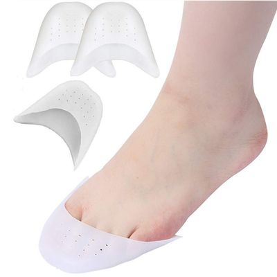 2 Pairs Silicone Gel Toe Saver with Forefoot Pad Metatarsal Foot Pads Finger Protector Protector for Pointed Ballet Ballet and Ballet Ballet Shoes
