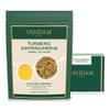 VAHDAM, Turmeric Ashwagandha Herbal Tea Loose Leaf 100g (50+ Cups) Caffeine Free | With Black Pepper, Lemongrass & Licorice | Whole Loose Leaf Tea | Vacuum Sealed Pack view 1
