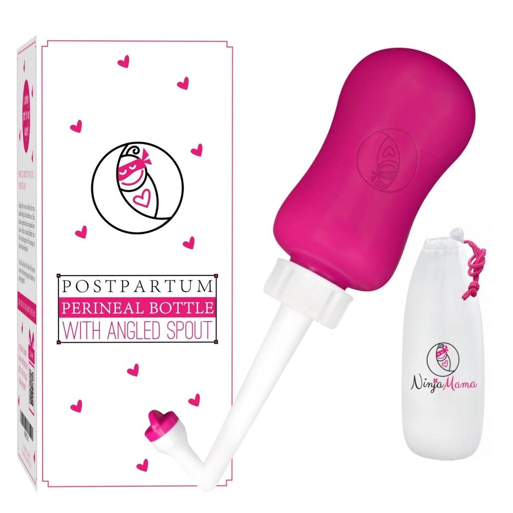 Peri Bottle for Postpartum Care - Portable Bidet Bottle with Angled Spout for Post Partum Pain Relief - Perineal Bottle for Postpartum Essentials Including Hospital Bag Maternity Essentials
