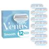 Gillette Venus Smooth Women's Razor Blades with Lubricated Strips, Pack of 12 Refill Blades view 1
