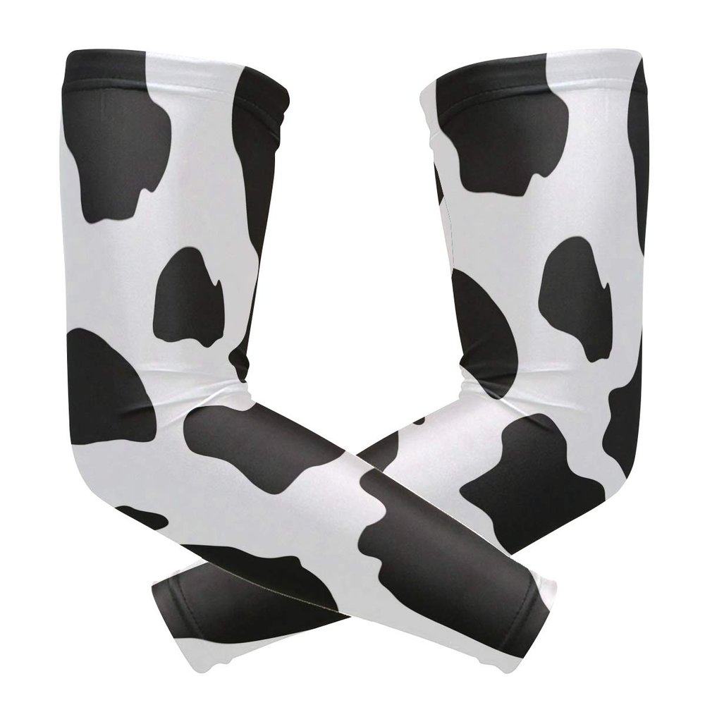 MONTOJ Cow Spots Print Sun Guard Sleeves Cover Up Arm Cooling Sleeve