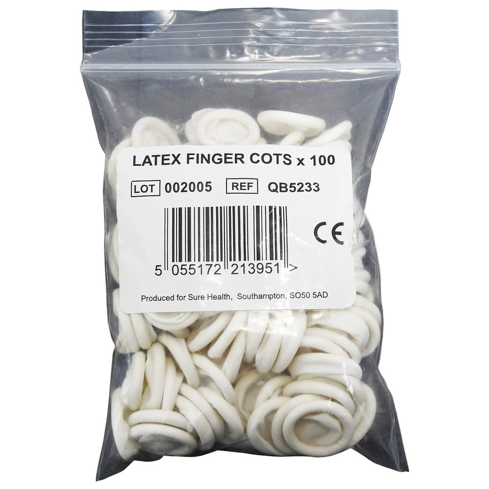 250 Qualicare Latex Rubber White Finger Protectiob Bandage Dressing Cot Rolls