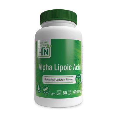 Alpha Lipoic Acid (ALA) 600mg Vegecaps | Vegan Certified | Non GMO and Hypoallergenic | Universal Antioxidant | Supports Healthy Glucose Metabolism | by Health Thru Nutrition (Pack of 60)