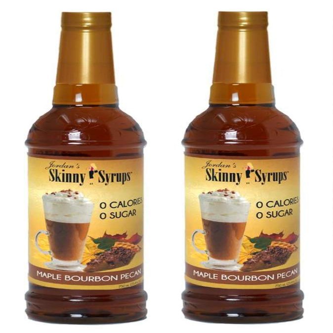 Jordans Skinny Traditional Sugar Free Syrups 750 ml 2 Bottles (Maple Bourbon Pecan)