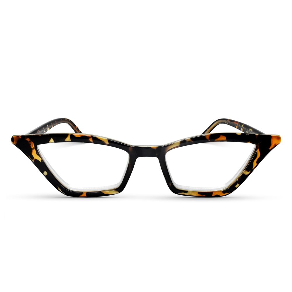 2SeeLife Premium Cat Eye Reading Glasses for Women Narrow-Medium Fit, Sturdy Frame, Spring Hinges, Stylish Funky Readers, Brown Tortoise, +1.50