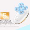 Women's Hair Remover Shaver, Mini Portable Flawless USB Charging Five Head Floating Epilator Razor for Body Armpit, Face, Lips, Bikini with 5 Floating Head Fast USB Recharge Shavers (Gold) view 4