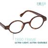 2SeeLife Small Round TR-90 Reading Glasses for Men & Women - Narrow-Medium Fit, Sturdy Frame, Spring Hinges, Retro Readers, Brown Tortoise, +1.00 view 2