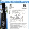 November Polyphenols Olive Oil Extra Virgin - Organic High Phenolic EVOO  Early Harvest  Lab Certified +1200mg/kg High Polyphenol  Cold Pressed Extra Virgin  Greek  500ml Bottle view 2