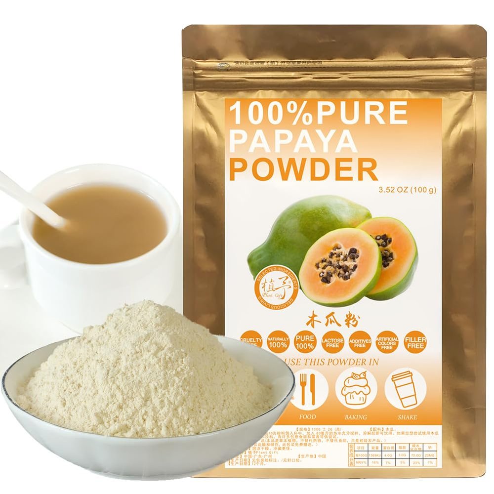 Plant Gift 100% Pure Papaya Powder  Natural Meal Powder, Papaya Fruit Powder, Non-GMO & Vegan 100G