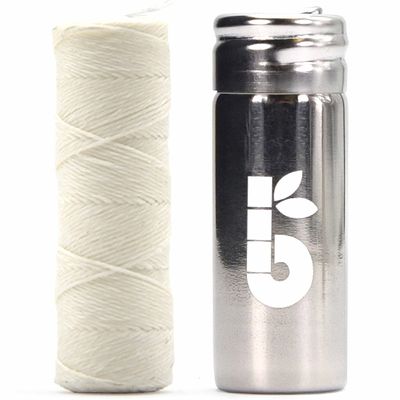 Bambaw Eco-Friendly Dental Floss, Plastic-Free Candelilla Wax, Mint, White, 50 m