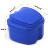 Denture Case, Denture Cup with Strainer, Coolrunner Denture Bath Box False Teeth Storage Box with Basket Net Container Holder for Travel, Retainer Cleaning (Blue) (Dark Blue) view 2