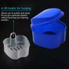 Denture Case, Denture Cup with Strainer, Coolrunner Denture Bath Box False Teeth Storage Box with Basket Net Container Holder for Travel, Retainer Cleaning (Blue) (Dark Blue) view 3